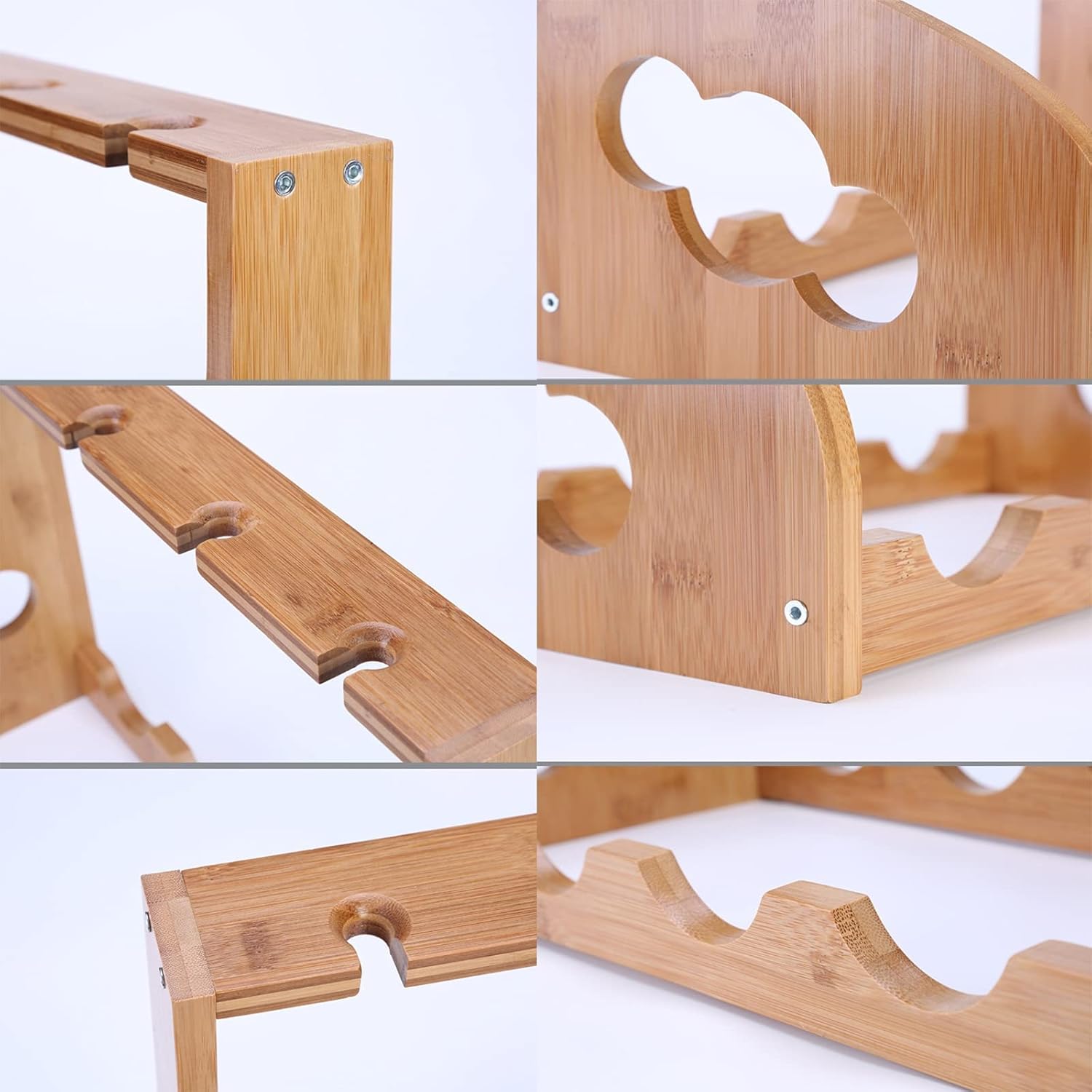 Wood Wine Rack for 4 Bottles Free Standing Display Cabinet