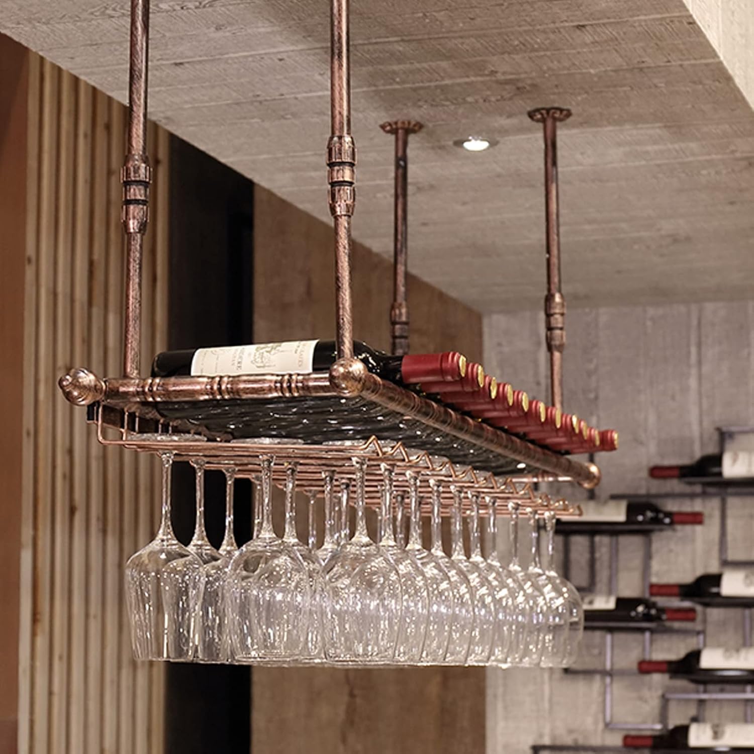 ZJDYDY Wall-Mounted Wine Rack with Adjustable Height