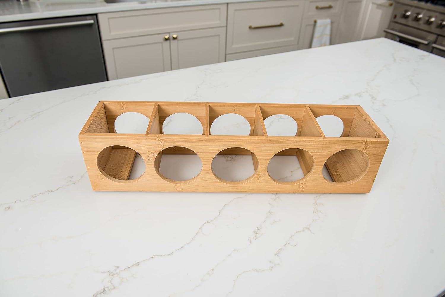 Bamboo Wood 5-Bottle Wine Rack Stackable Durable
