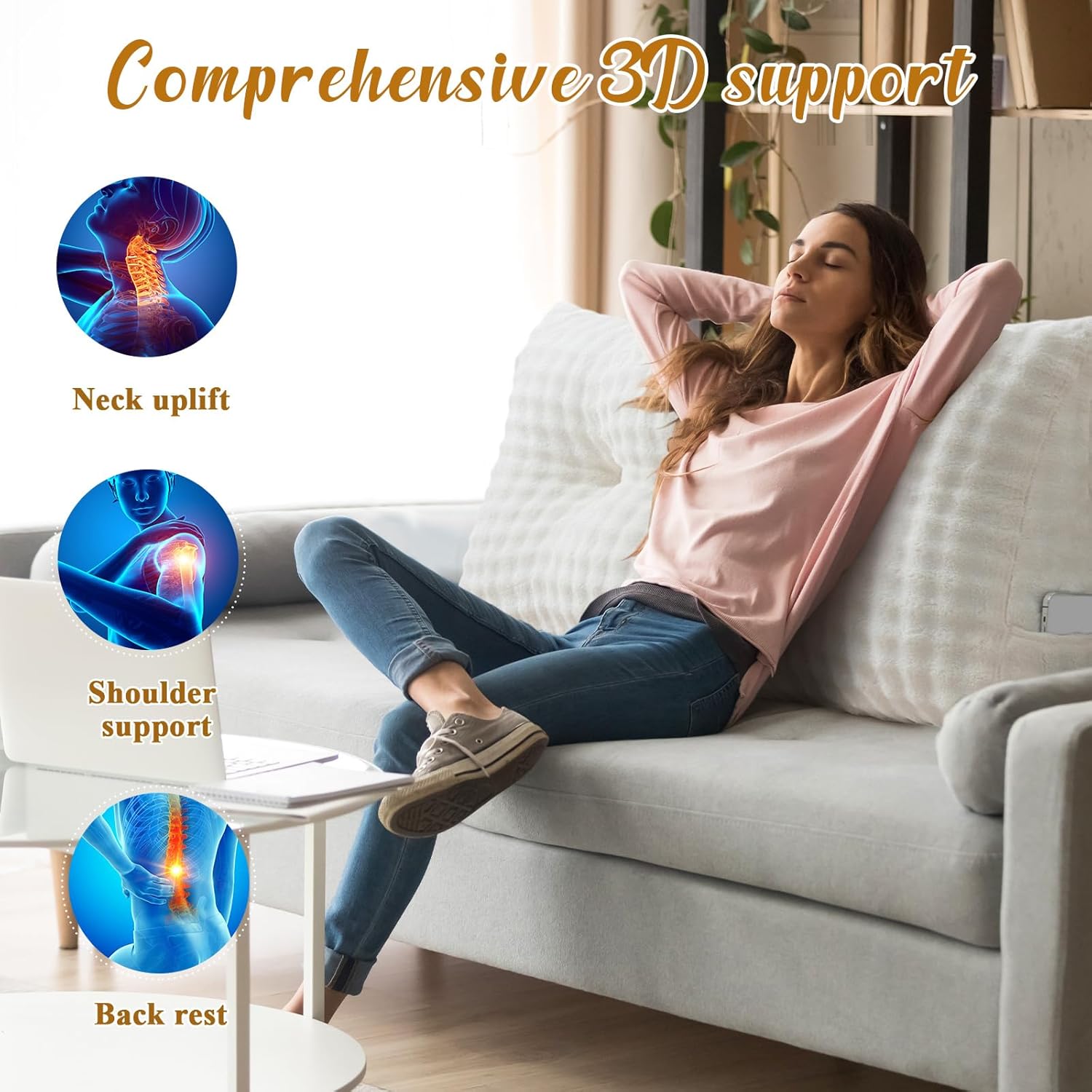 Wenqik Triangular Reading Pillow with Removable Cover