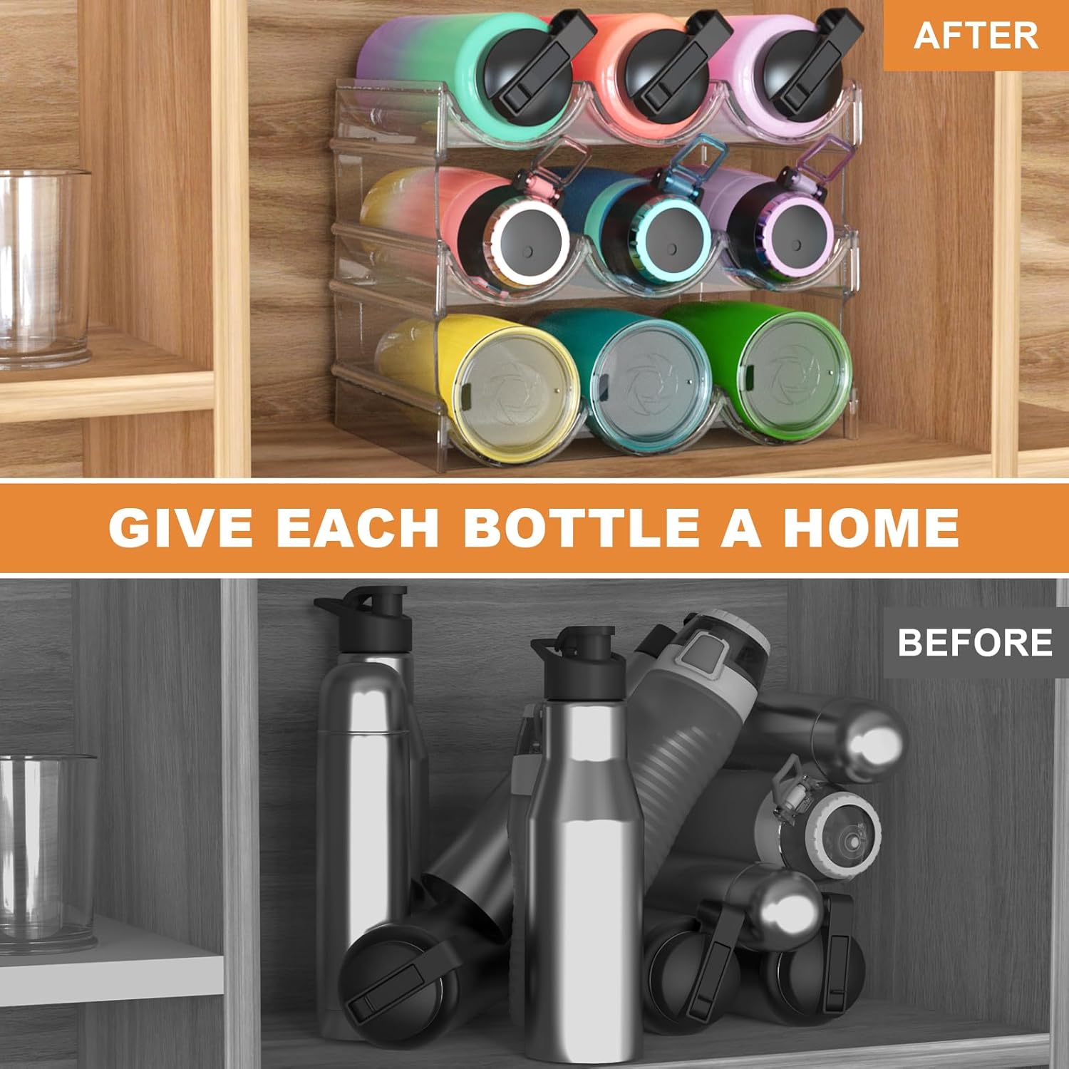 Benaep Stackable Wine Bottle Holder Cabinet Shelf