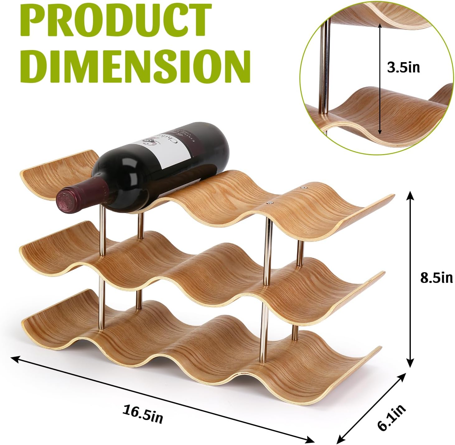 VAlinks 3 Tier 12 Bottle Willow Wine Rack 1