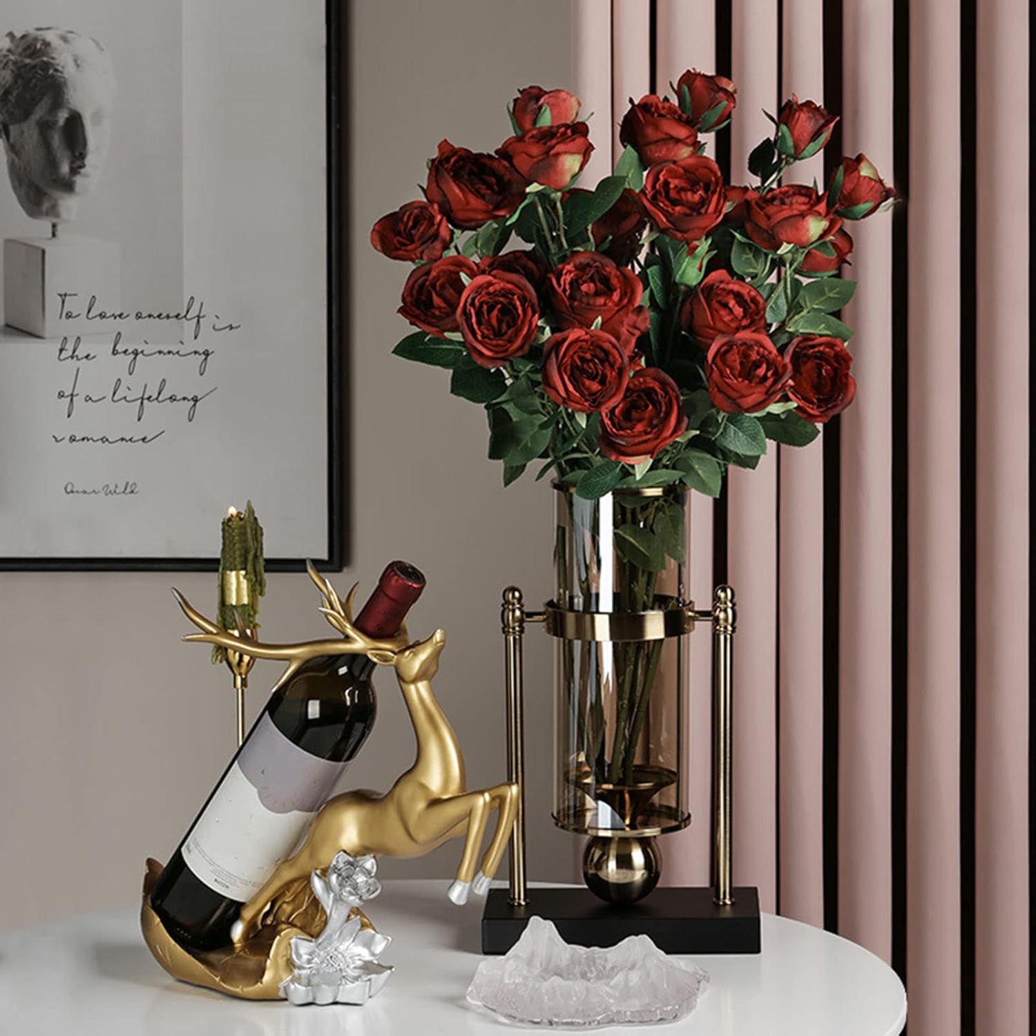JUSHZ Tabletop Wine Rack Gold Modern Decor