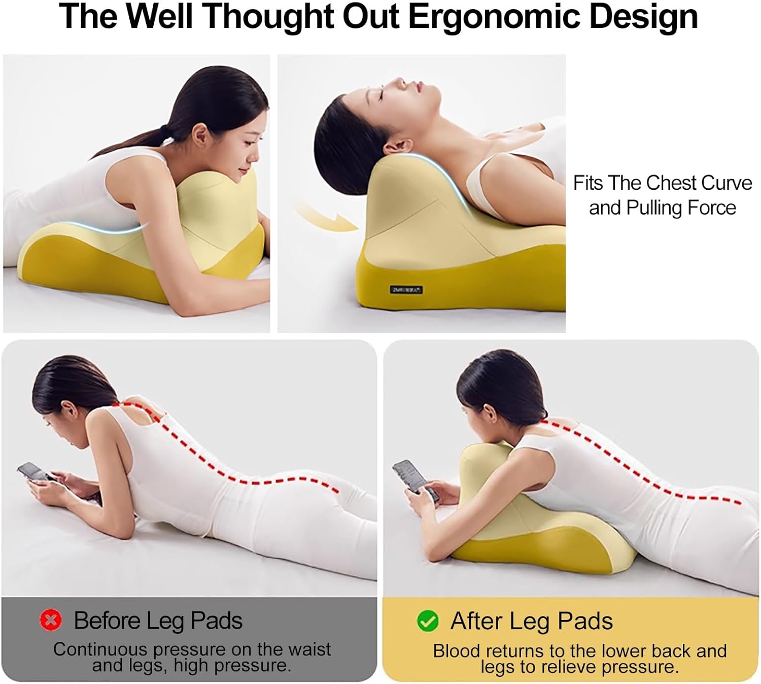 WAHHWF Face Down Massage Pillow Memory Foam with Slow Rebound