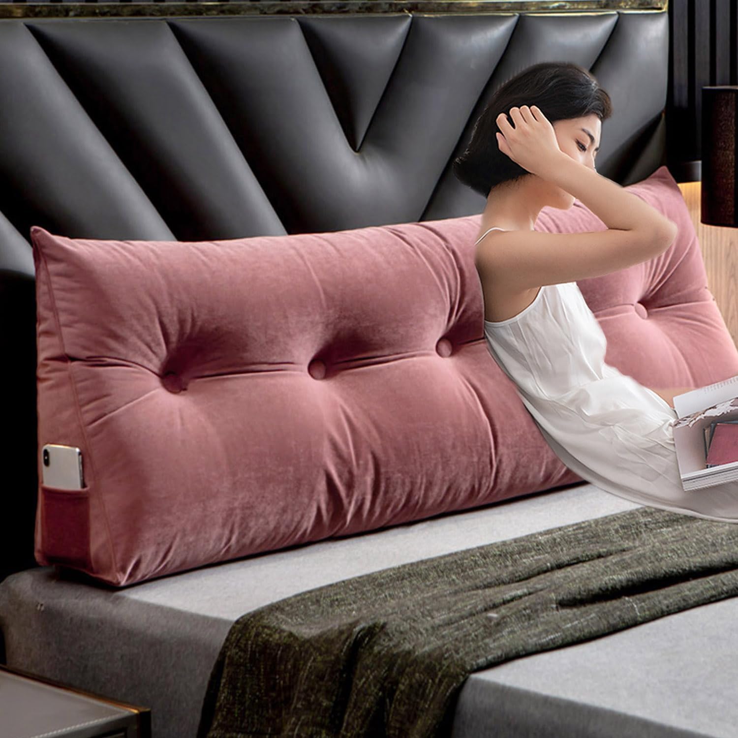 COZMAX Triangular Headboard Pillow Queen Size