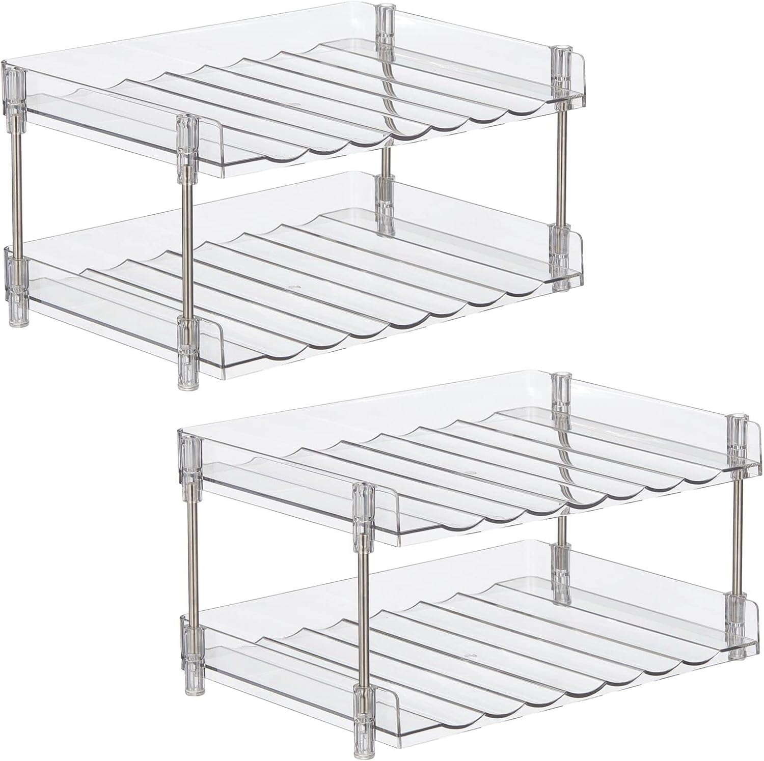 mDesign Free-Stand Stackable 2-Tier Beverage Rack
