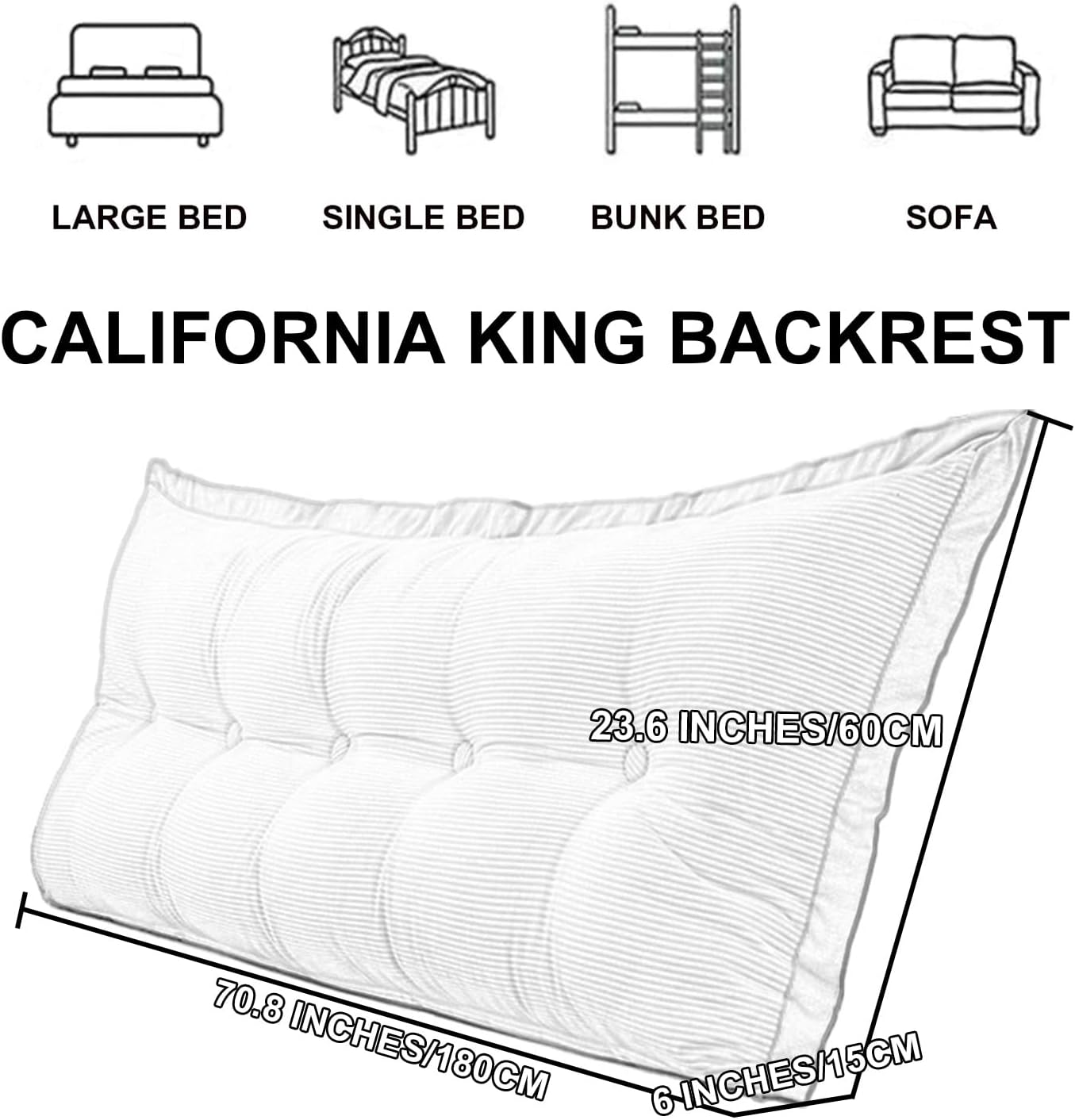 ZZYK Rectangular Reading Pillow with Gray Cover