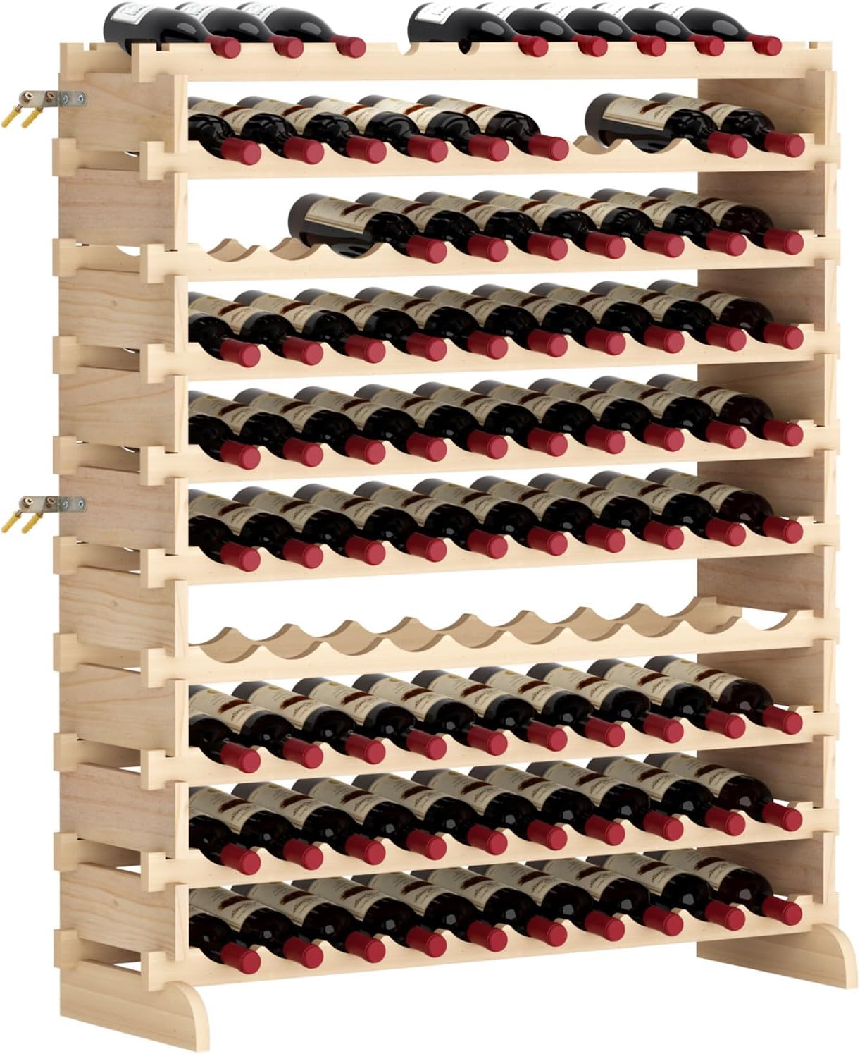 soges 100-Bottle Wine Rack 10-Tier Stackable Storage Shelf