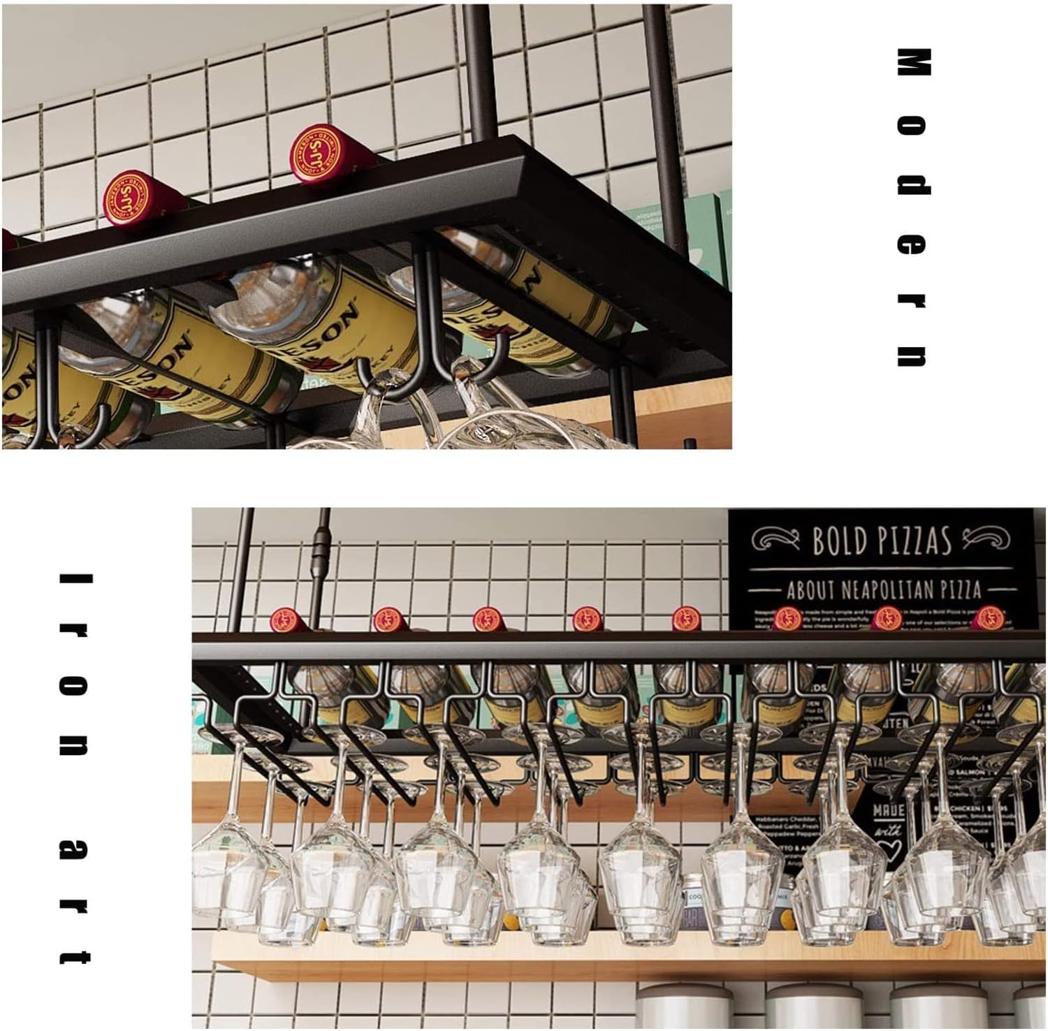 ALDEPO Adjustable Wine Rack Ceiling Bar for Horizontal Storage