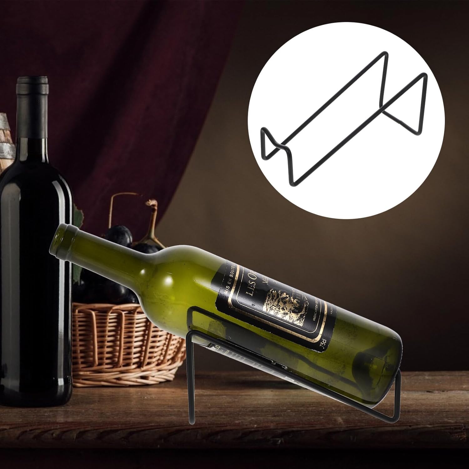 Homoyoyo 2pcs Metal Wine Rack for Kitchen and Home Use