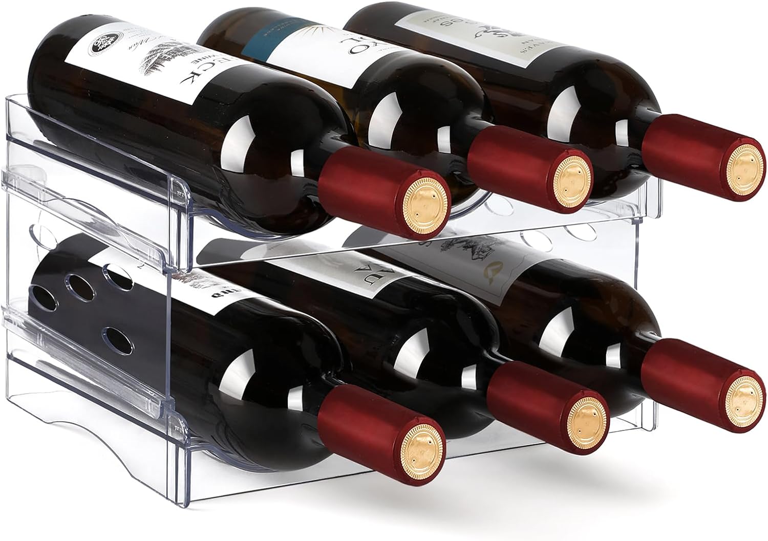 EZ COZY Stackable Wine Rack for 6 Bottles