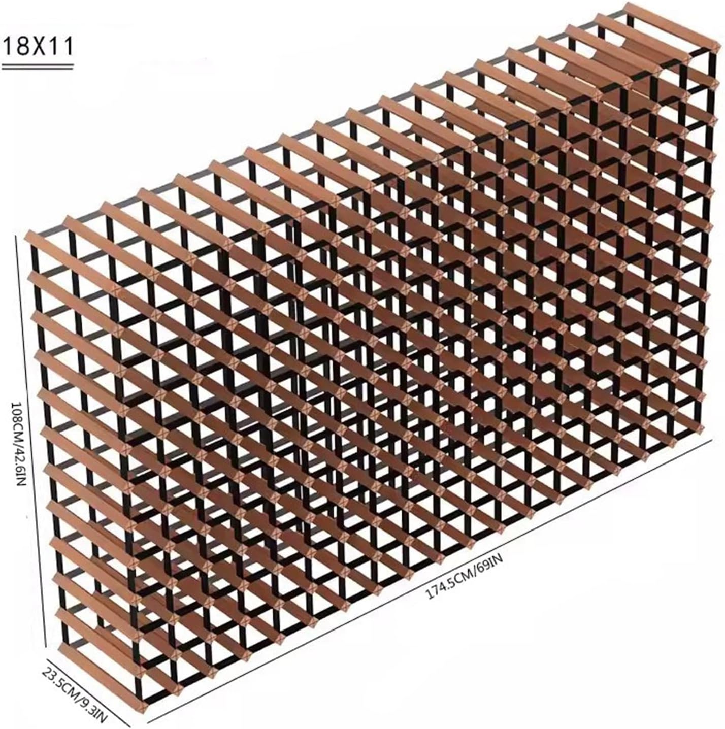 Solid Wood Wine Rack Cabinet for Home Office Storage