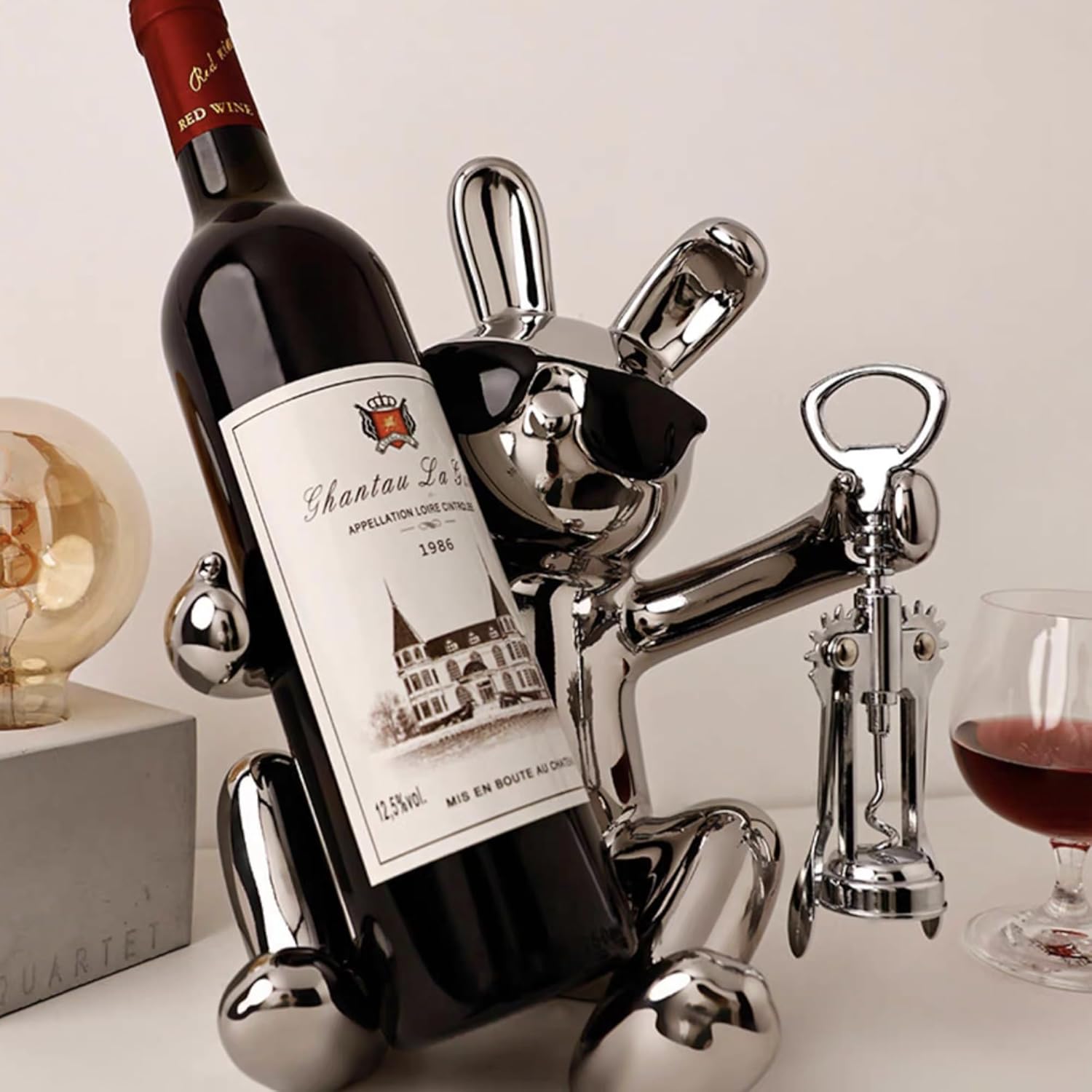 Linxia Tabletop Wine Rack with Corkscrew