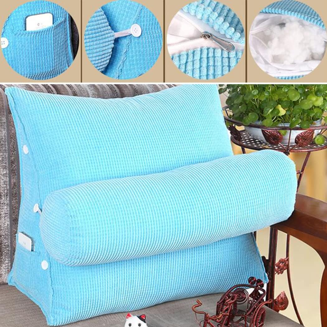 ZZYK Adjustable Reading Throw Cushion with Back Support Sky Blue 236 Inch