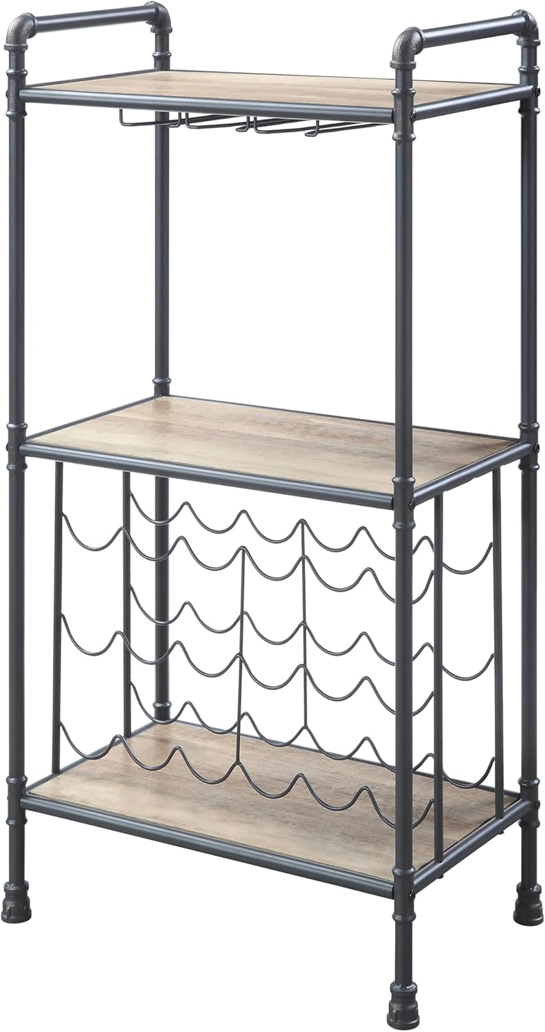 Chic Industrial Wine Rack with Stemware Storage