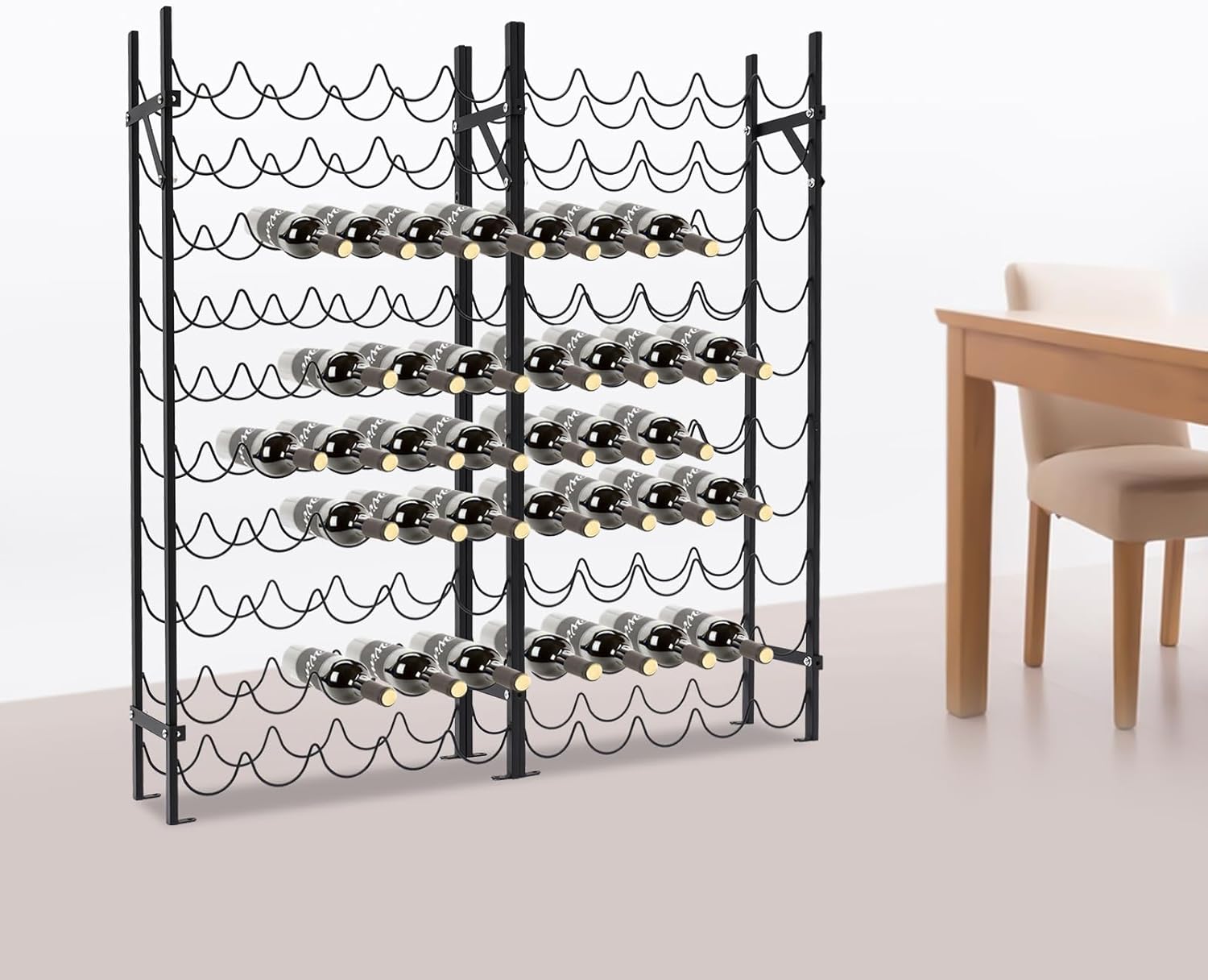 10-Tier 100 Bottles Freestanding Wine Rack