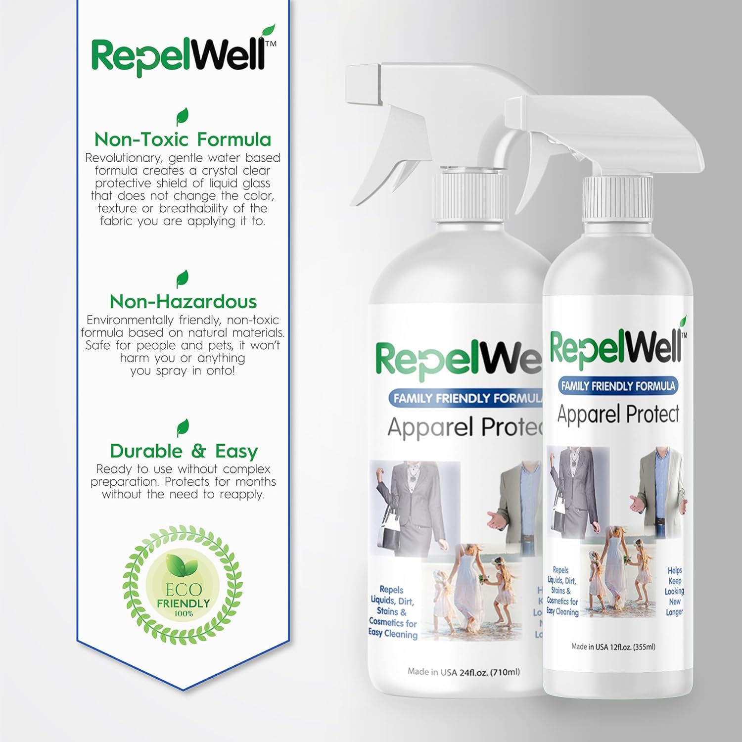 RepelWell Apparel Protect 12oz Stain Water Repellent Spray 1