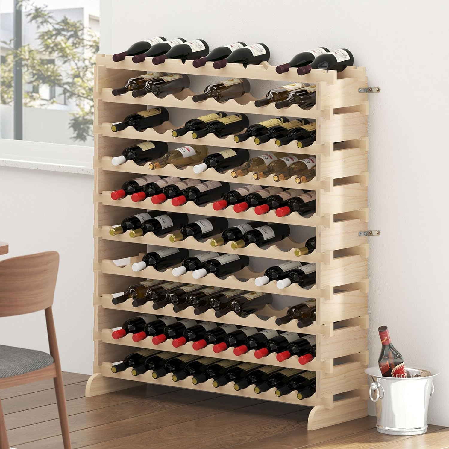 DlandHome 100-Bottle Freestanding Wine Rack 10 Tier