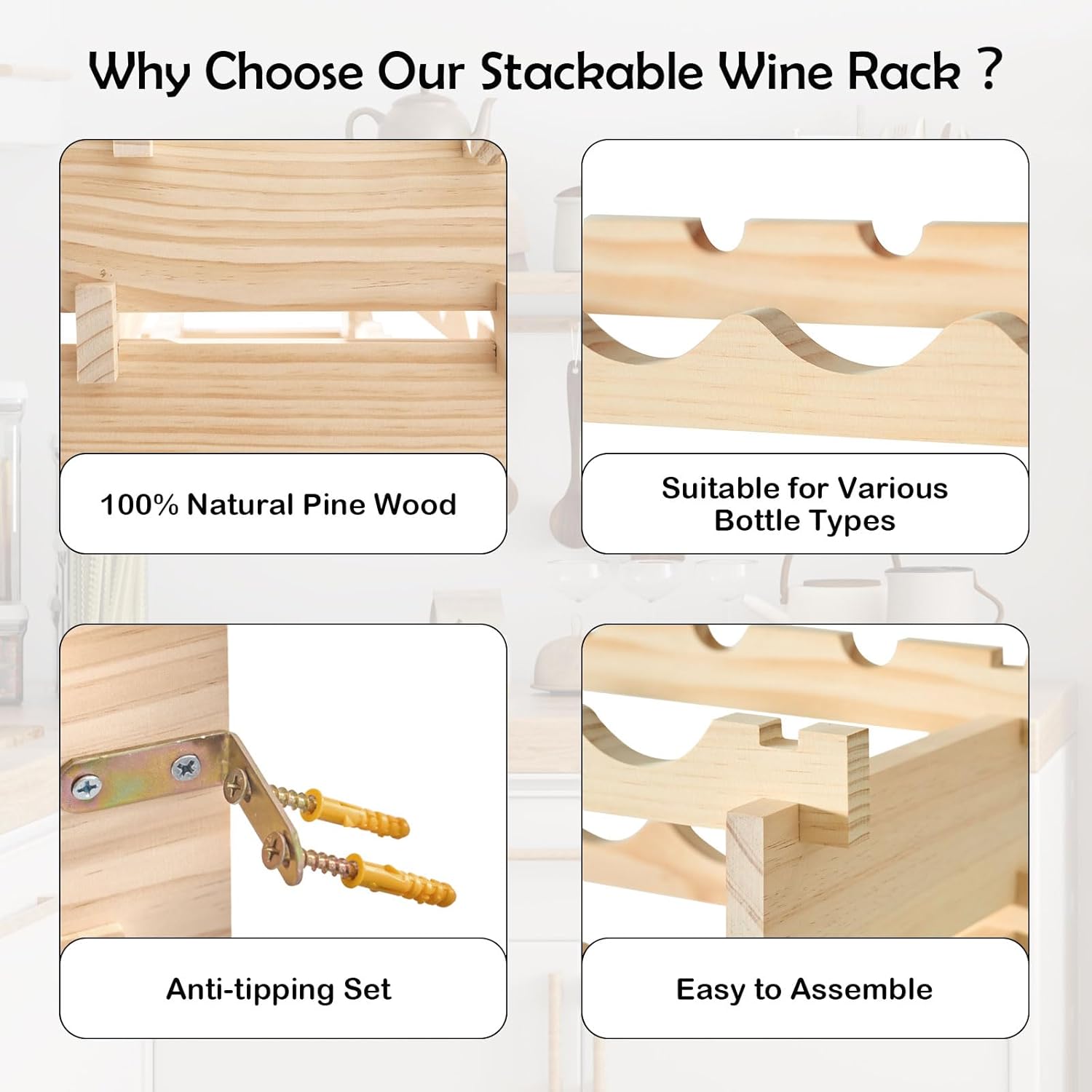 sogesfurniture Floor Wine Racks 120 Slots