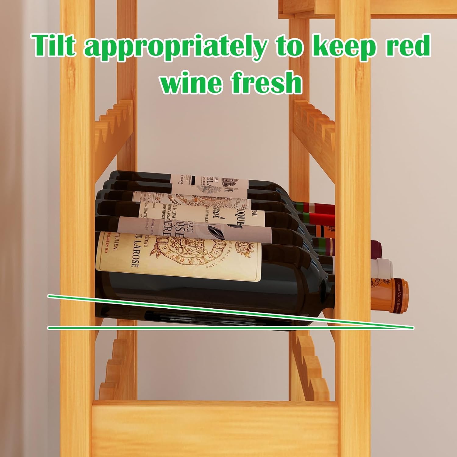 JSUN7 36 Bottle Bamboo Wine Rack - Space-Saving Display