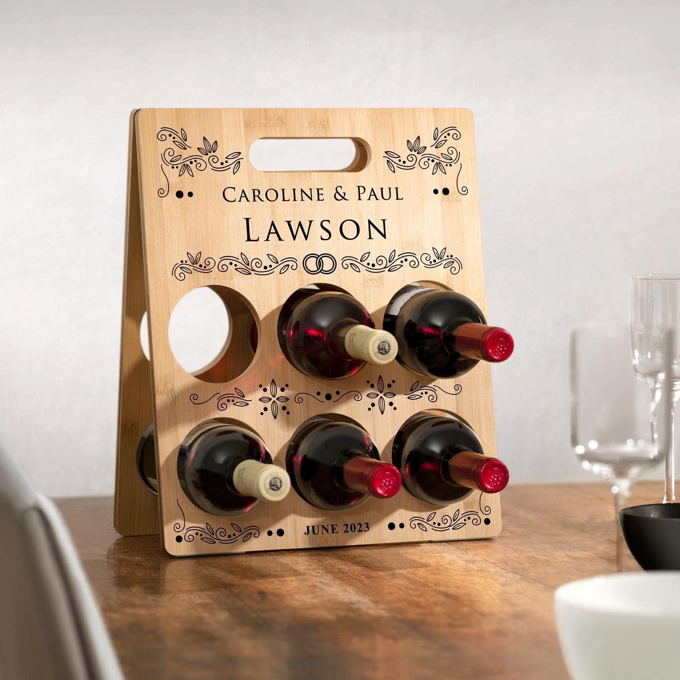Maverton Personalized Wine Rack for Couples