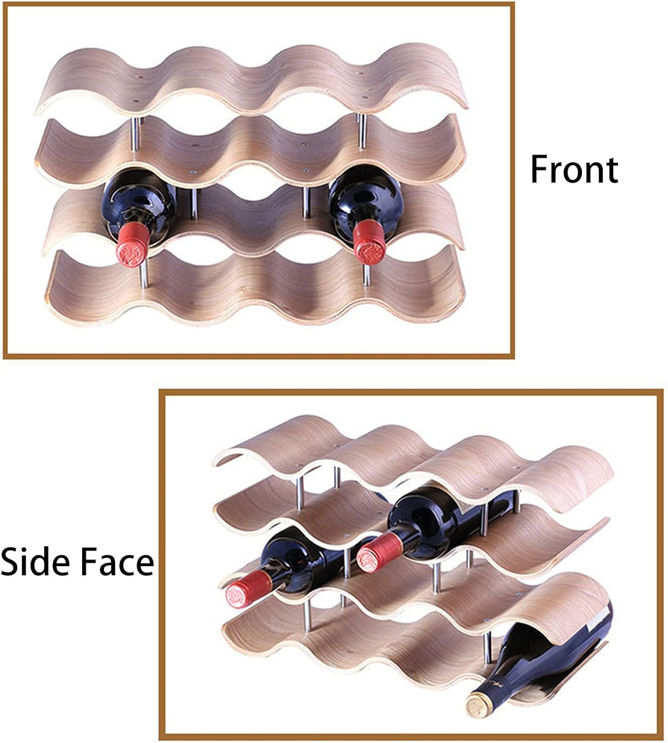 Stackable Wine Rack with 3 Layers for 12 Bottles