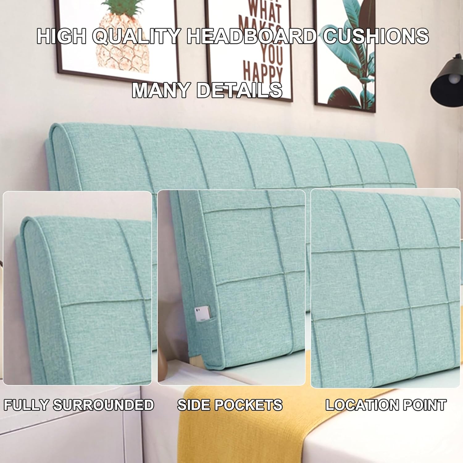 ZZYK Linen Reading Pillow with Headboard Backrest Support