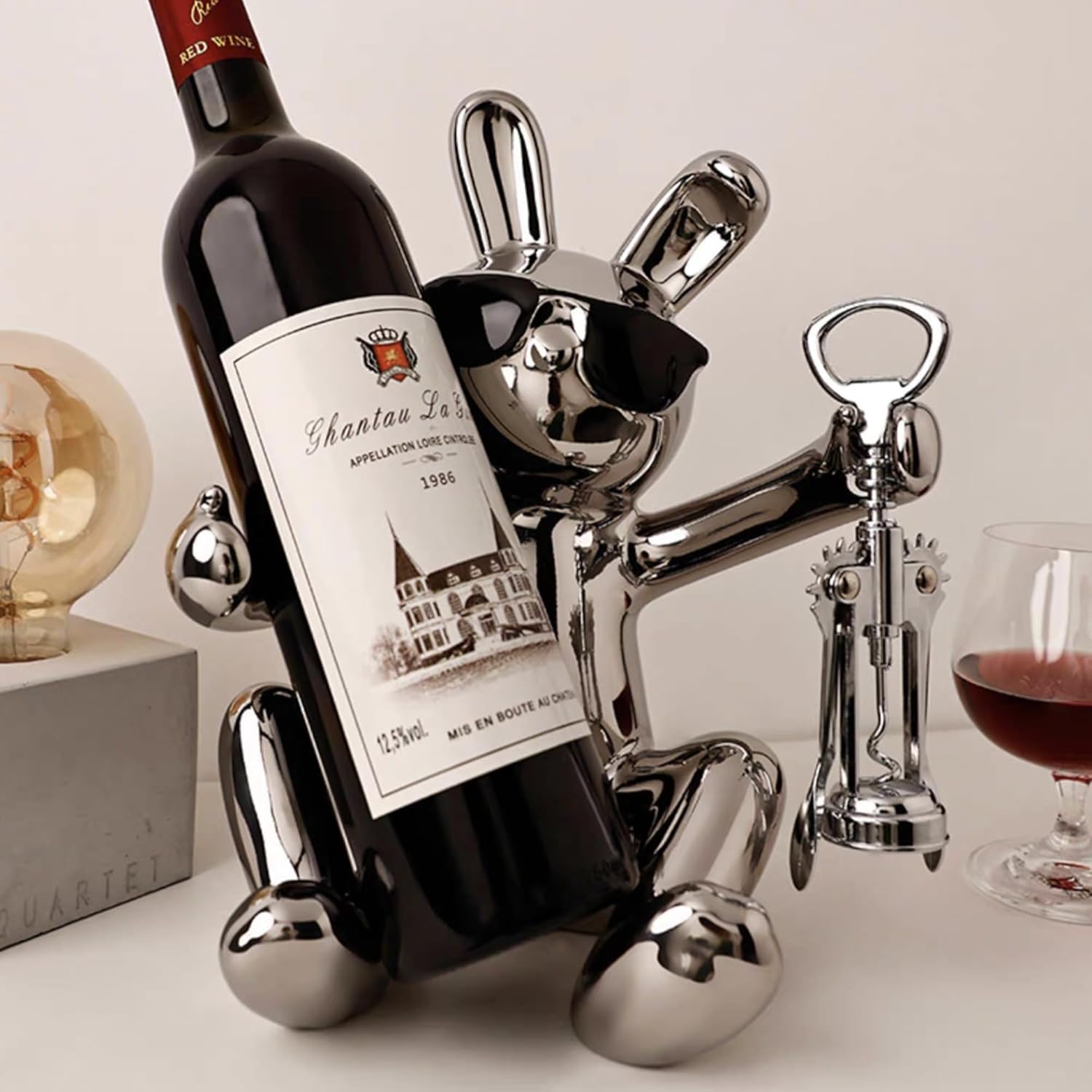 Linxia Tabletop Wine Rack with Corkscrew