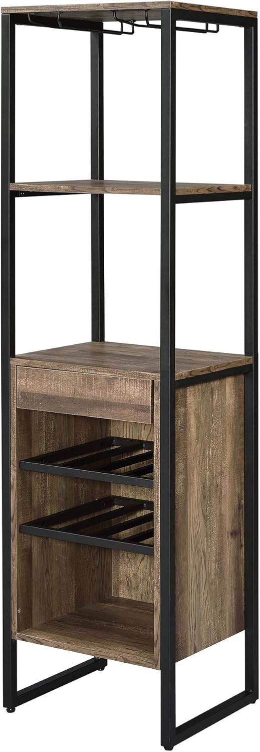 Benzara BM211138 Wine Rack 3 Compartments Brown Black