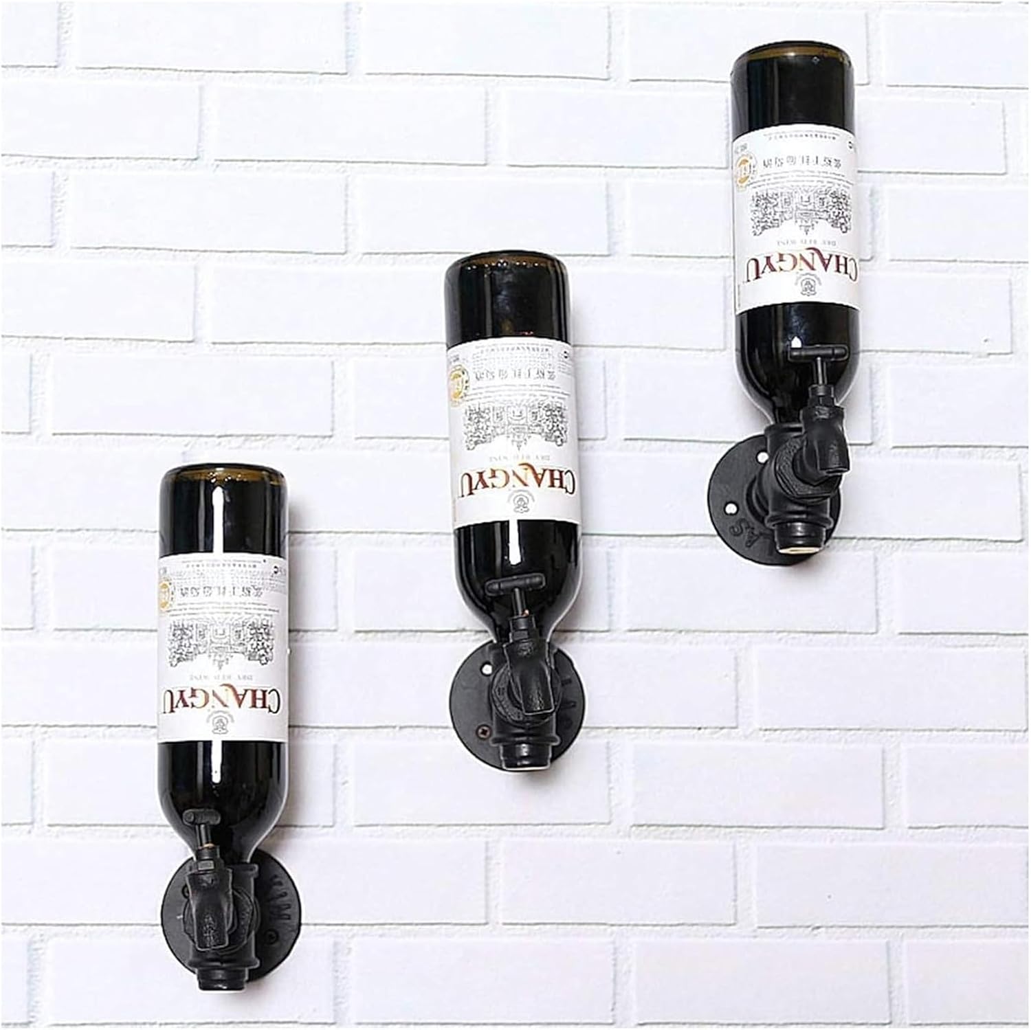 MoSumOn 3-Piece Wall Wine Rack - Modern Industrial Design
