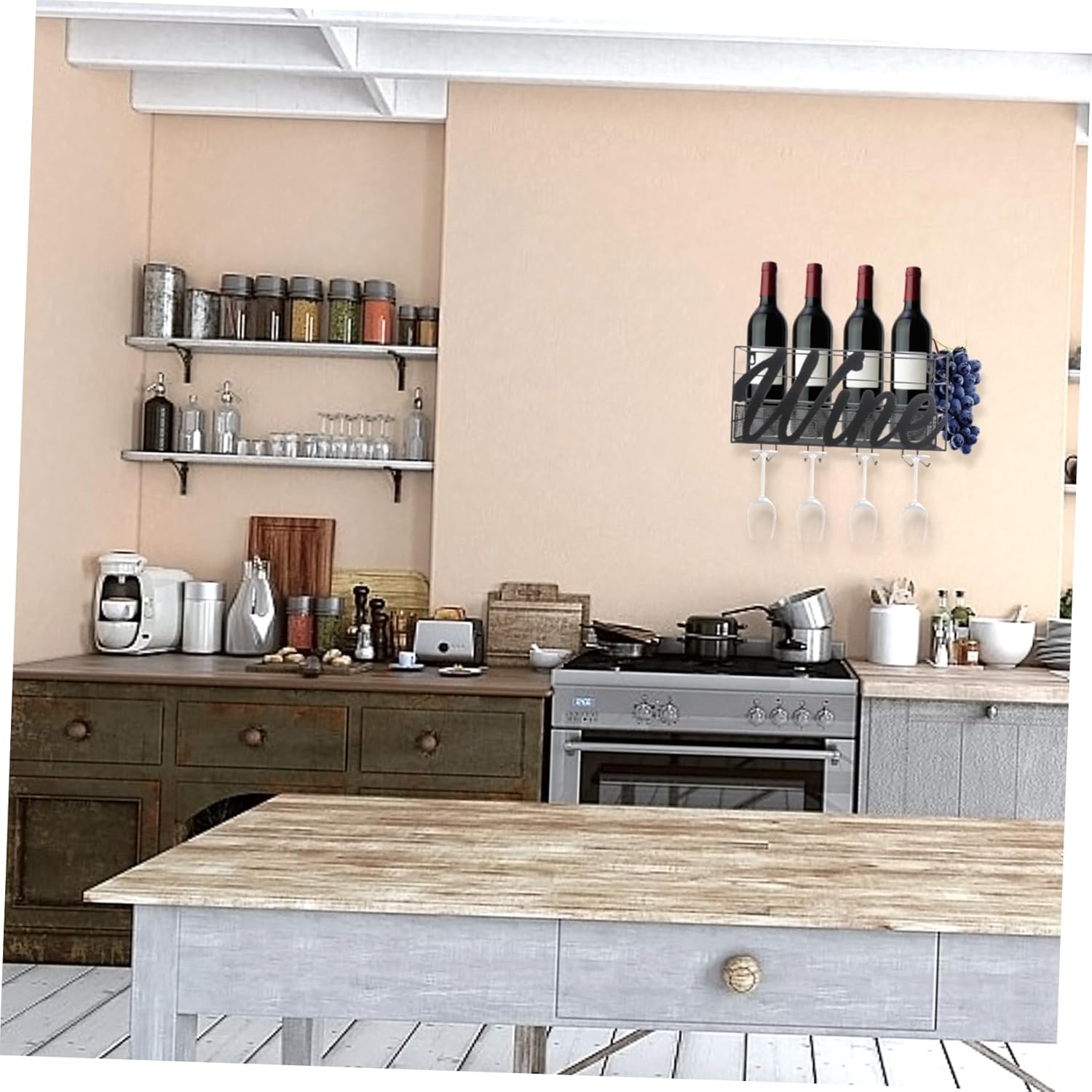 IMIKEYA Wall-Mounted Wine Rack for Home Bar Restaurant 1