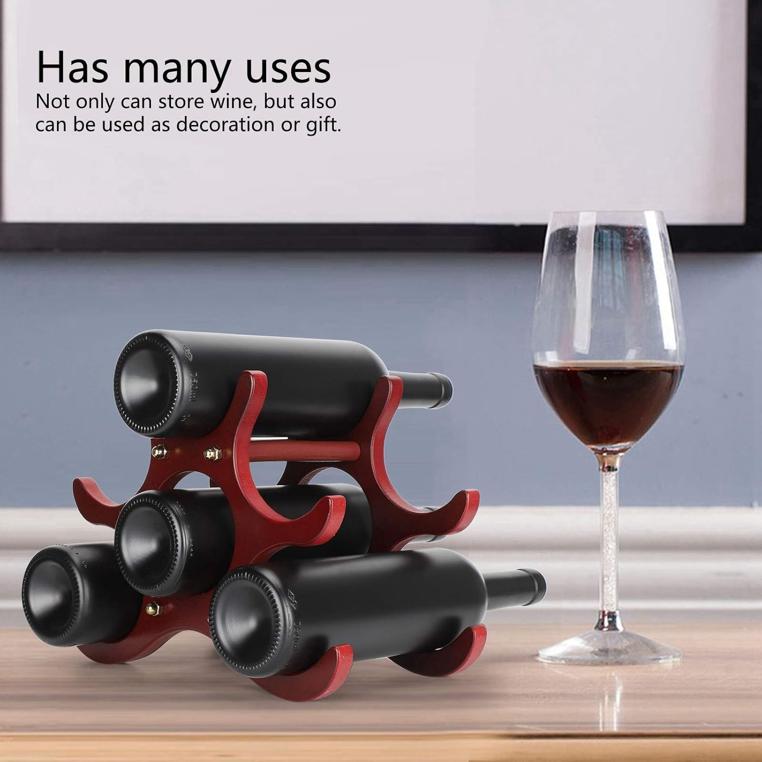 Natudeco Foldable Freestanding Wine Display Rack