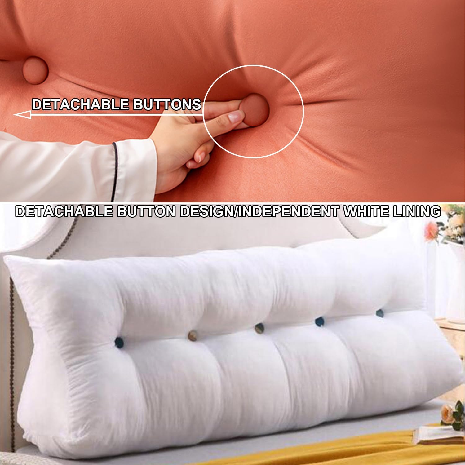 ZZYK Large Wedge Reading Pillow with Zippered Cover