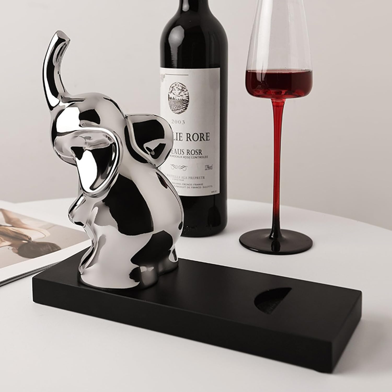 Linxia Silver Ceramic Elephant Wine Rack 1