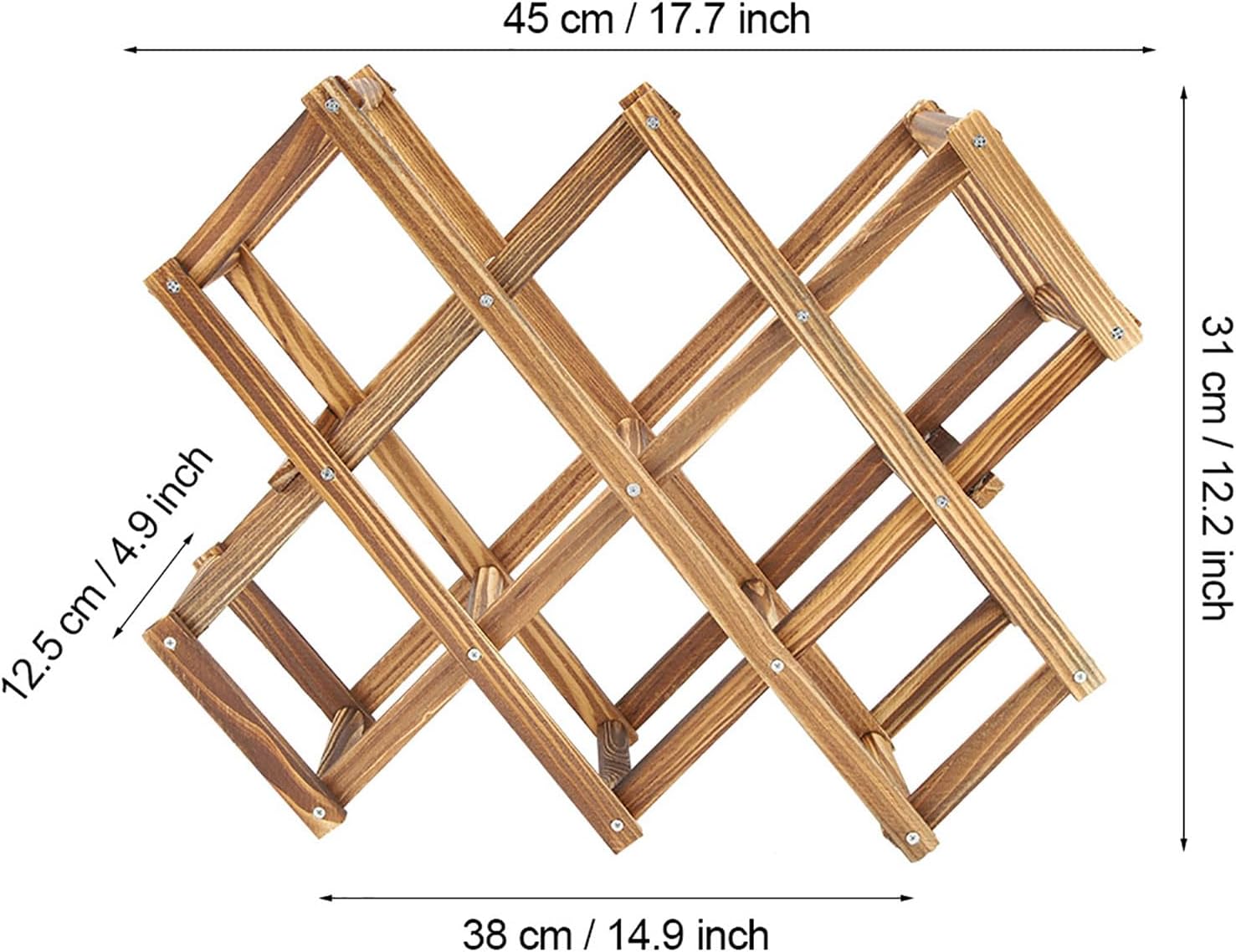 Foldable Wooden Wine Rack for 10 Bottles