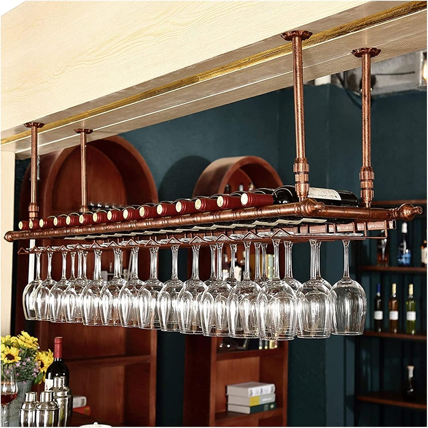 ALDEPO Wine Rack with Adjustable Steel Frame