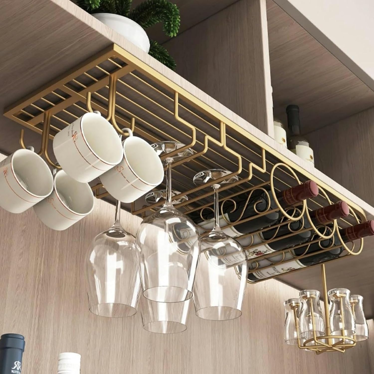 WXQDDA Wall-Mounted Wine Glass Rack