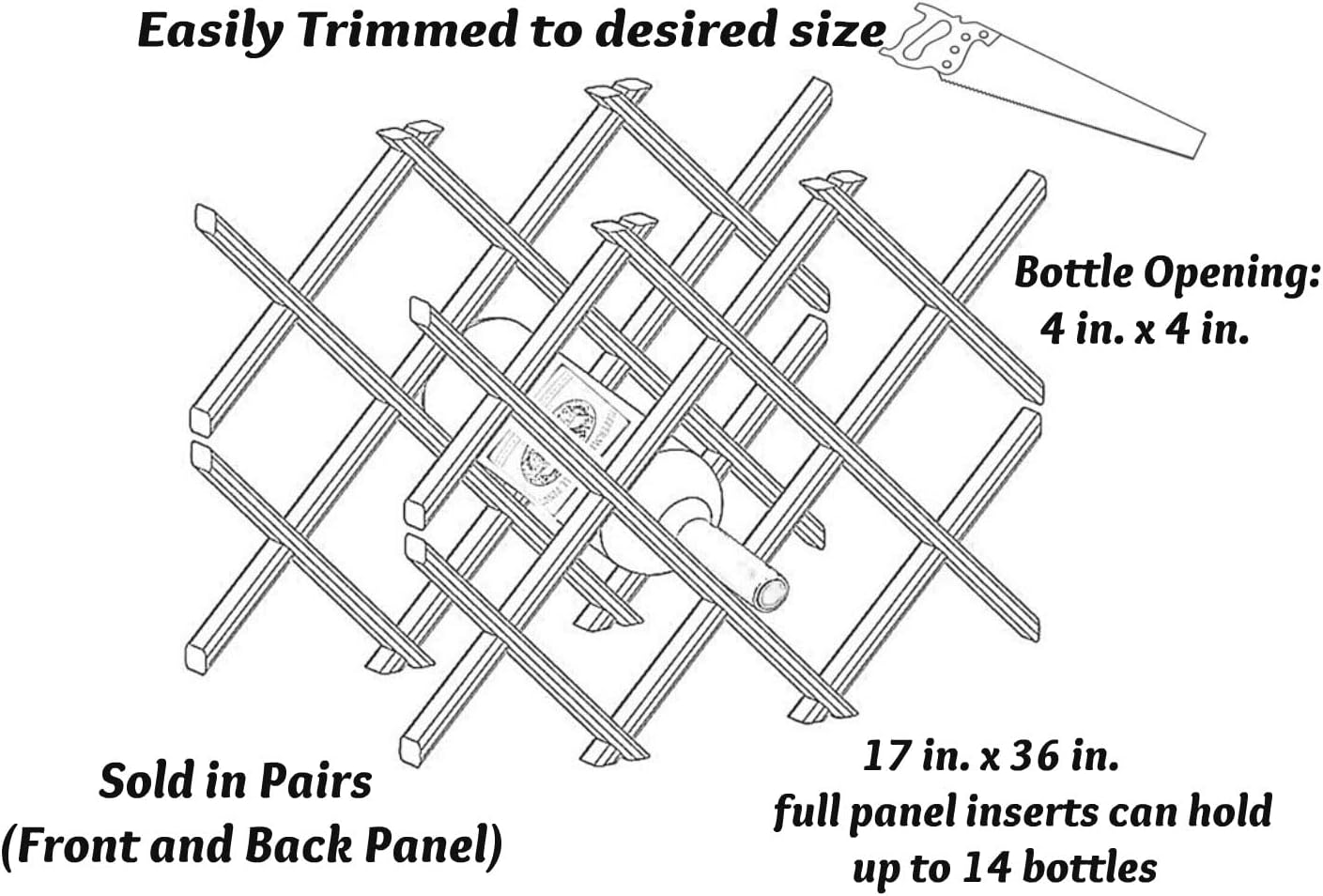 American Pro Dcor 14-Bottle Wine Rack Lattice Panel 1