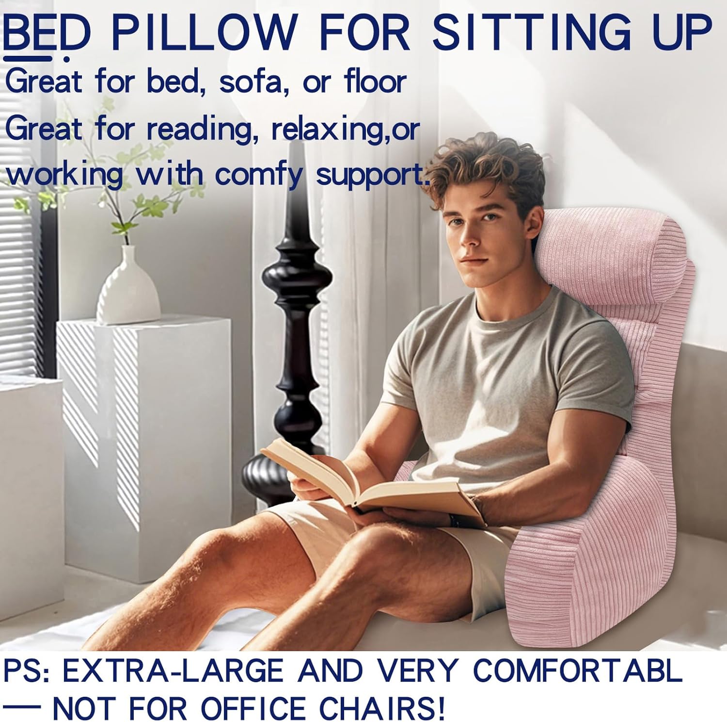 Extra Large Back Support Pillow for Bed Sitting Up 1