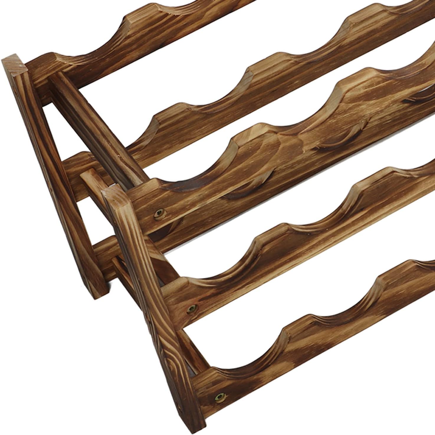 HERCHR 3 Layer Freestanding Wine Rack with 15 Slots