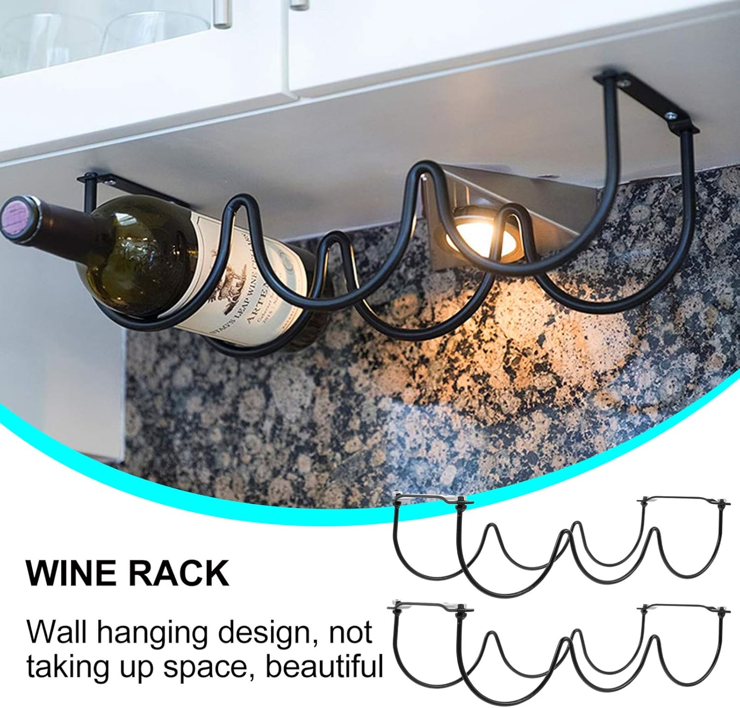 Hemoton 2pcs Stackable Wine Rack for Home