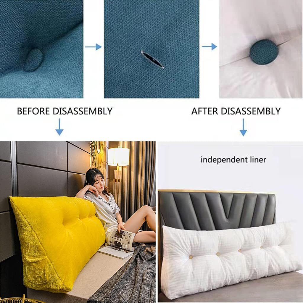 ZZYK 39inch Triangular Headboard Pillow with Removable Cover 1