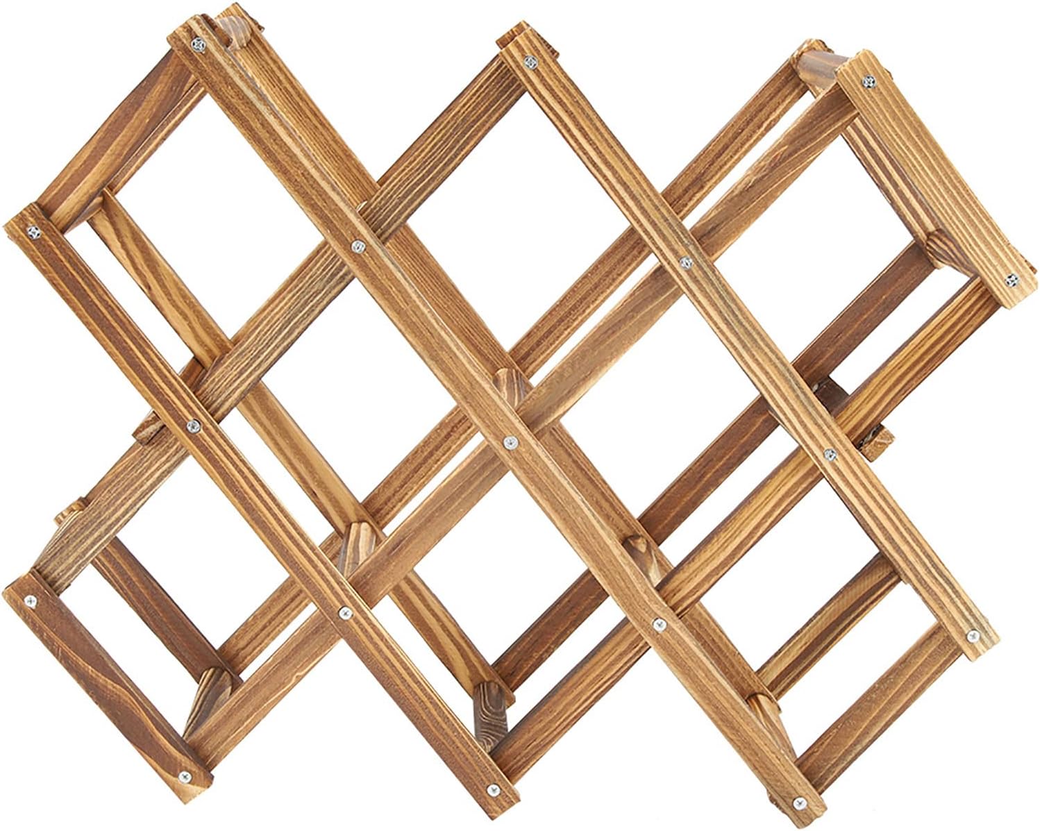 Foldable Wooden Wine Rack for 10 Bottles
