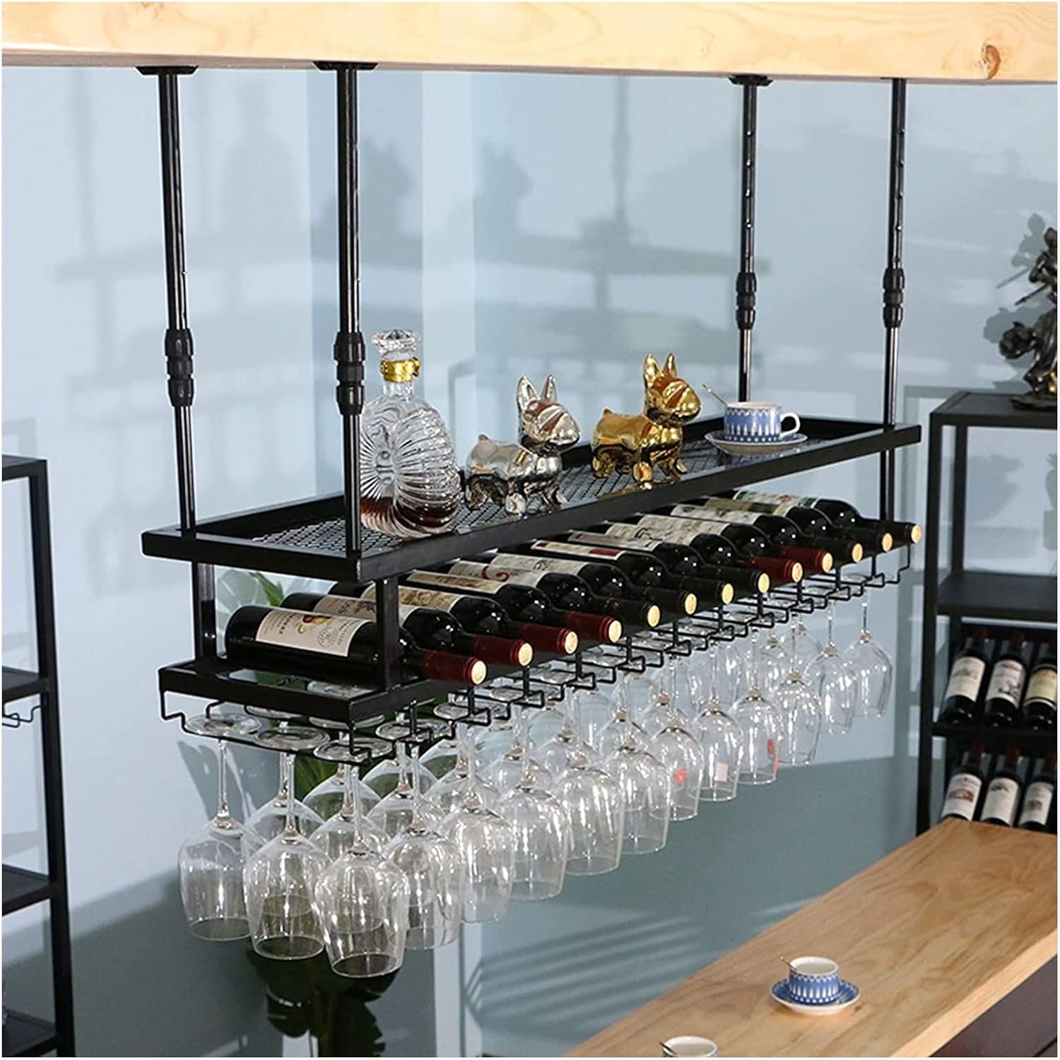 ALDEPO Wine Rack Metal 2-Tier Freestanding