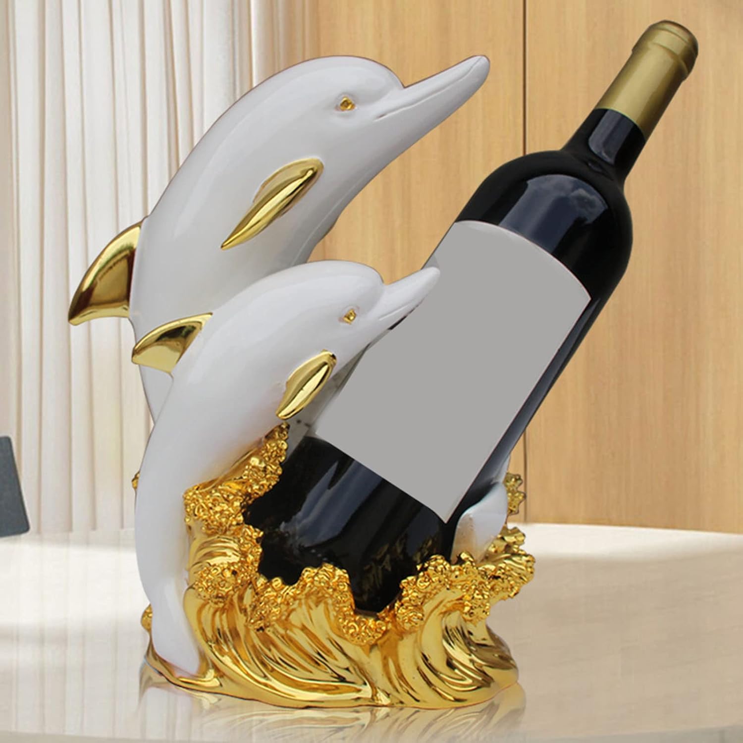 JUSHZ Modern Gold Wine Rack Holder for Home Decor