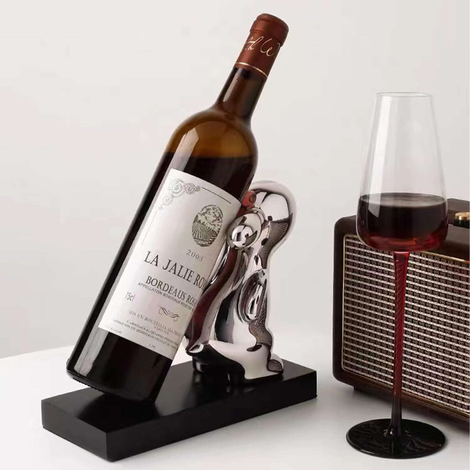 Linxia Tabletop Wine Rack with Bunny Decor