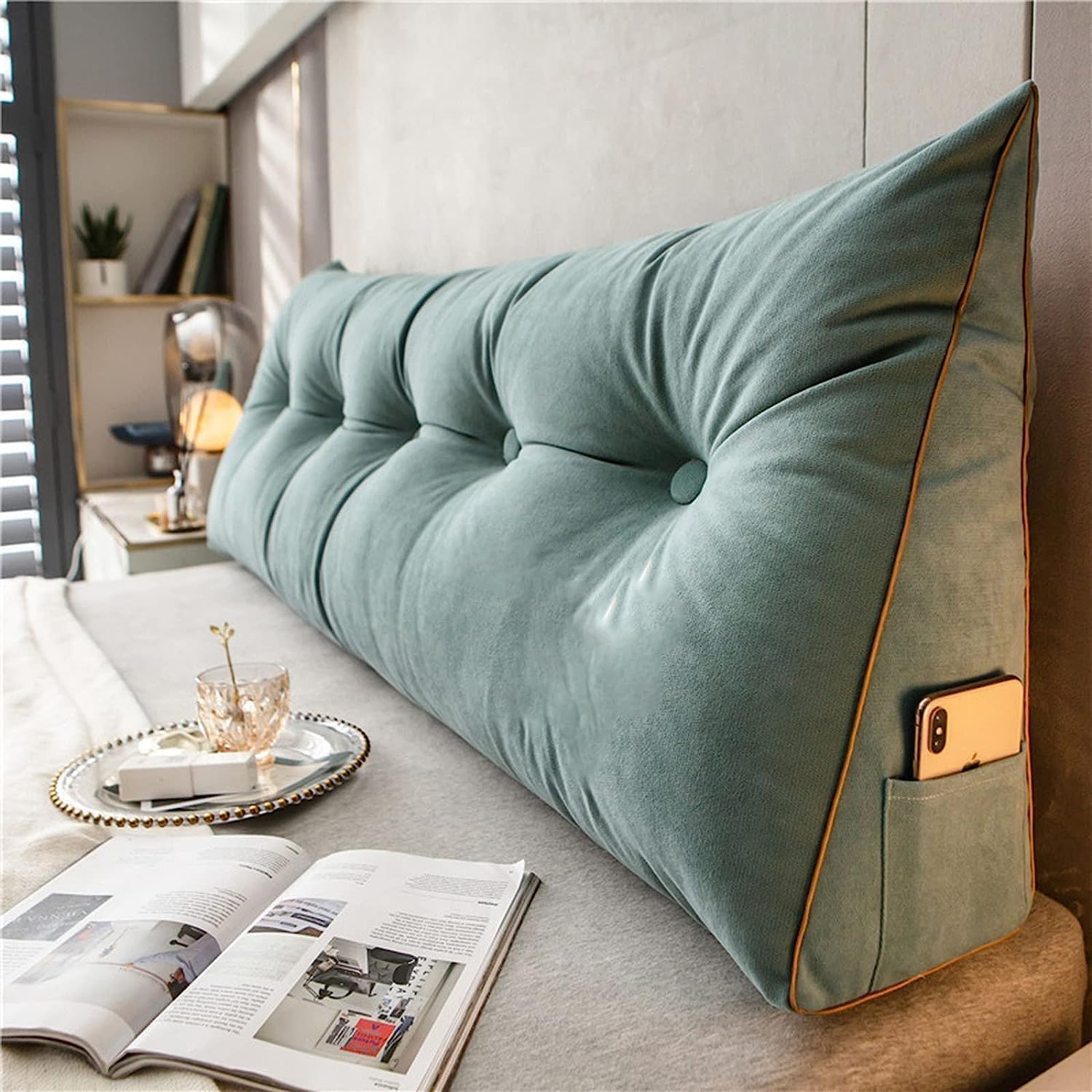 COZMAX Triangular Headboard Pillow with Removable Cover