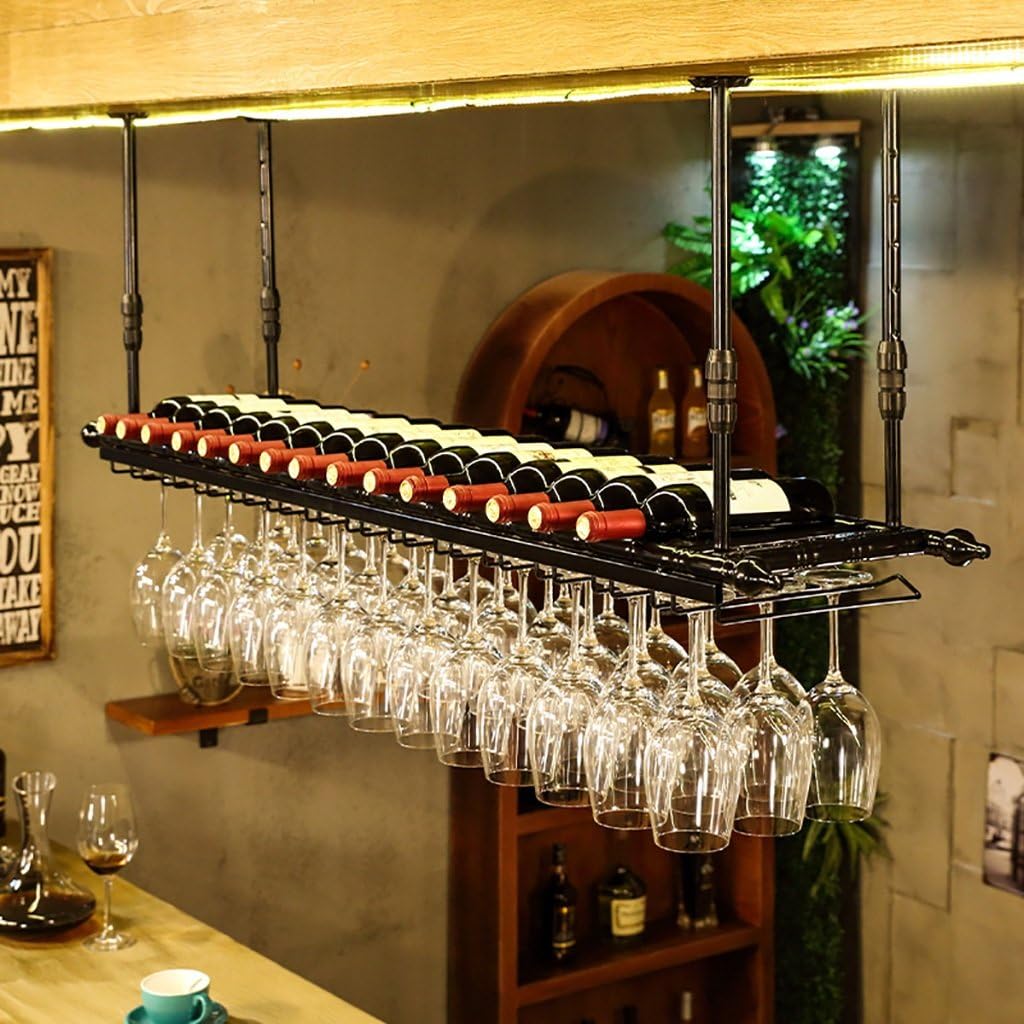 ZJDYDY Wall-Mounted Wine Rack Black
