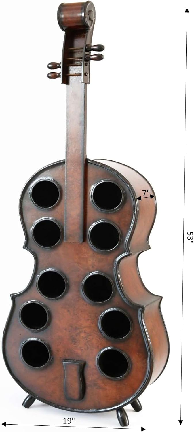 Vintiquewise 10 Bottle Cello Shaped Wine Rack 53 Inch Floor Violin