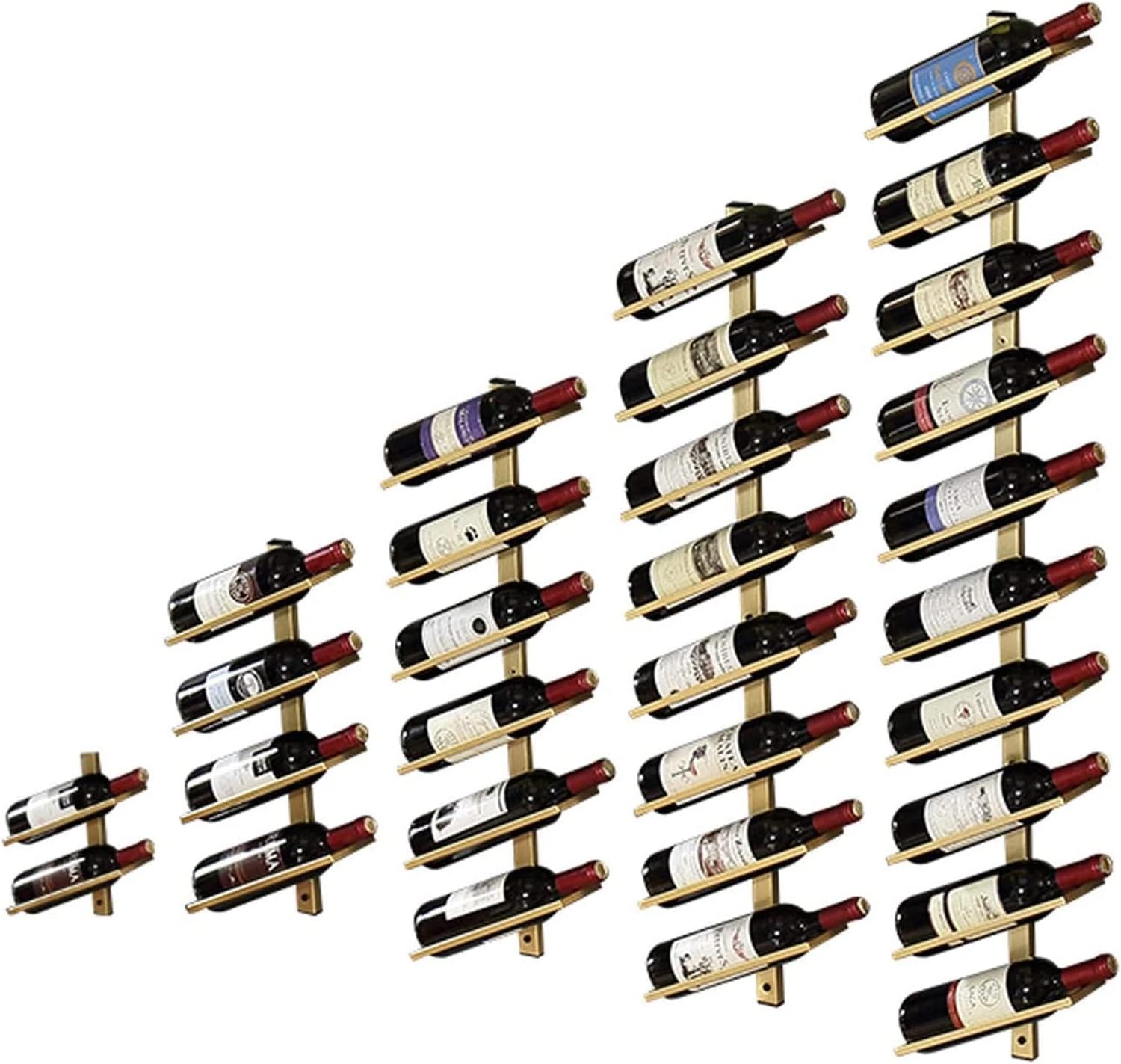 ALDEPO Wall-Mounted Wine Rack 4 Bottle Organizer